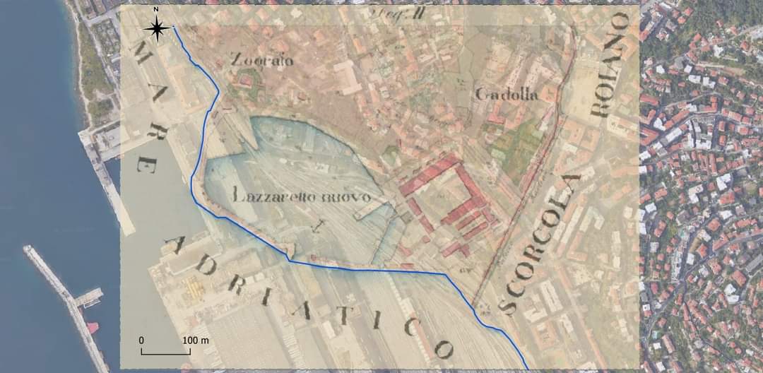 La notizia di questi giorni è il ritrovamento di resti del Lazzaretto di Santa Teresa, o Lazzaretto Nuovo, in occasione dei lavori di realizzazione e sistemazione dei sottoservizi attorno al Magazzino 26 nel Porto Vecchio di Trieste. 

1/n