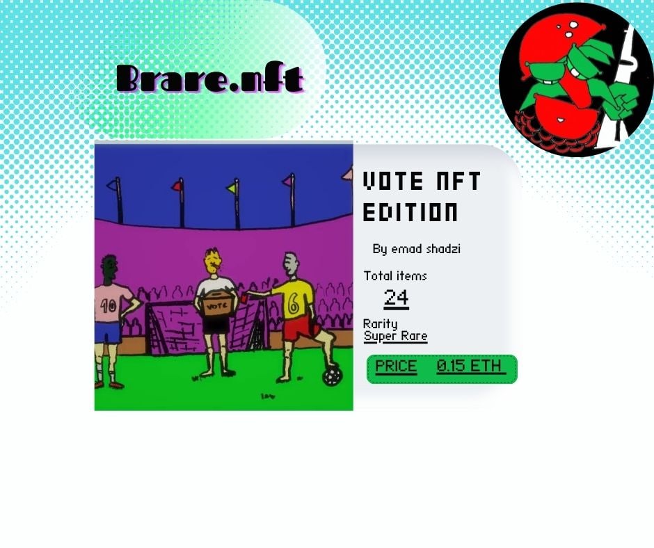 BehsaNft's tweet photo. https://t.co/q9SjPtGo44
Vote collection
Paint by emad shadzi
#NFTCommunity #NFTs #NFTdrops #NFTProject #NFTshill #nftiran #Brarenft #behsanft https://t.co/tEudXSXvNk