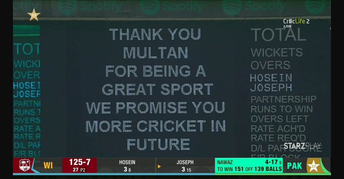 PakistanCric10's tweet photo. Message for Multan people!! ❤️

#PAKvWI https://t.co/F1SYFJ6ZR2