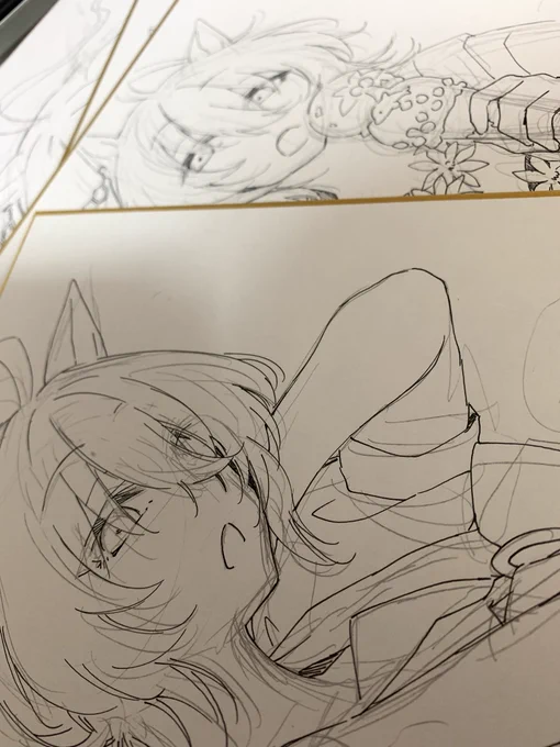 いろいろ描きました。どう仕上げるかは起きてから考える。 