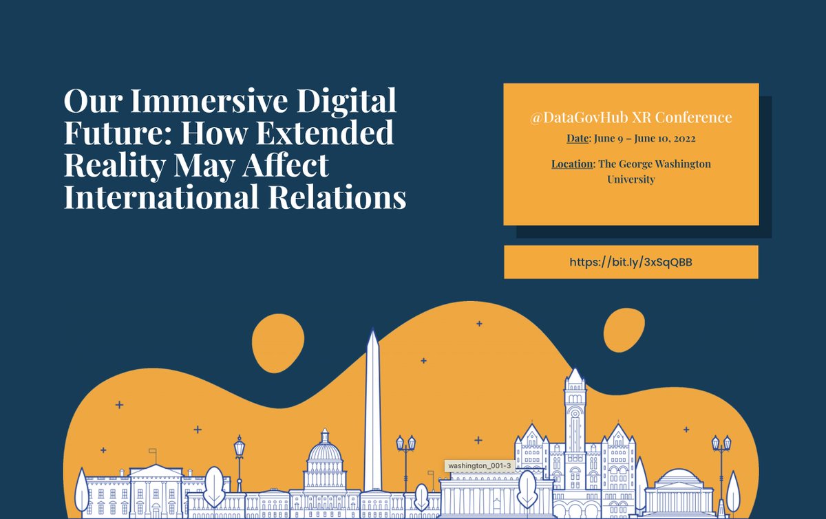 DataGovHub's tweet image. &quot;XR and Economic Issues&quot; will be the topic of the last panel at #XRIRConference2022. Hear from @AshMRichter, Principal Innovation @bhp; @Cody_Ankeny, @Meta @RealityLabs Policy Manager; @castrotech VP @ITIFdc; and @MariliaM head of Digital Commerce &amp;amp; Internet Policy @DiplomacyEdu.