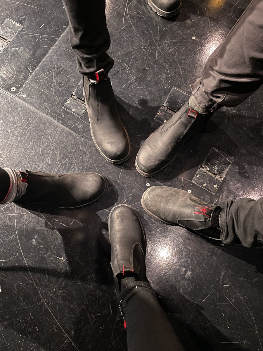 zoelsaunders's tweet photo. @PhantomOpera London backstage teams sponsored by @RedbackBoots #safetyfirst https://t.co/wMU3AyX44p