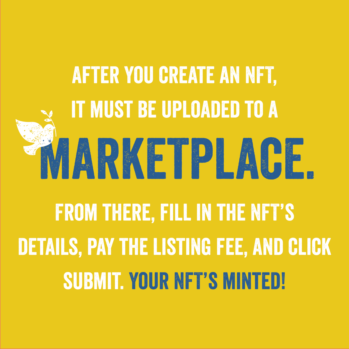 tokensforrelief's tweet photo. If you're looking to create and sell your own #NFTs, you'll need to know about minting. Tap through to learn the basics and get started 👇 #NFT101 #NFTDictionary https://t.co/E7wRkxvYyu