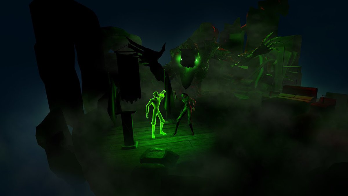 4/ For iOS folks at home, I’d recommend checking out GREEN EYED MONSTERS AR experience.
It’s a table top AR experience &amp; a banger of a music video reinterpretation of Shakespeare’s Othello featuring Iago as a woman. A spatial poem spanning multiple layers:
greeneyedmonsterar.com