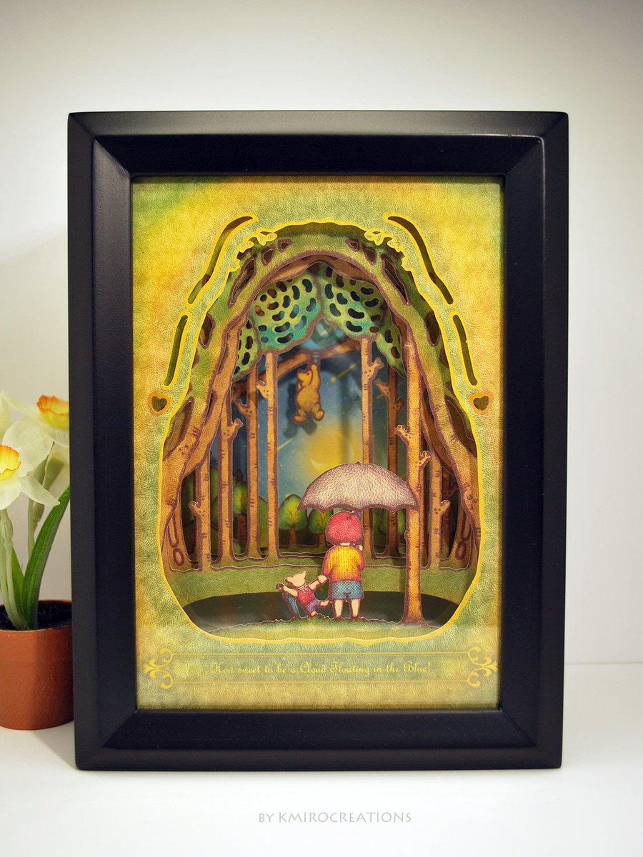 kmirocreations's tweet photo. Excited to share the latest addition to my #etsy shop: Winnie The Pooh Papercut Shadow Box - "A Cloud Floating in the Blue" - Framed Printed Papercut Illustration Art by KMIROCREATIONS / 5" x 7" https://t.co/yqmre6hUz7 #art #print #shadow #box #papercut #pooh #winnie https://t.co/WoBi1qc7RT