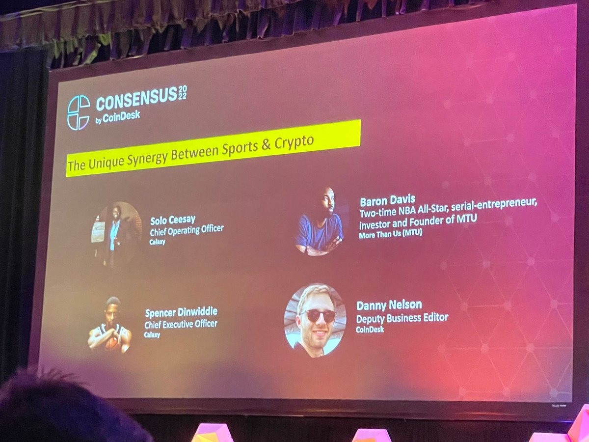 Great panel at @consensus2022 featuring <a href="/SDinwiddie_25/">Spencer Dinwiddie</a> <a href="/BaronDavis/">Baron Davis</a> <a href="/SoloCeesay/">Solo Ceesay</a> 🔥
