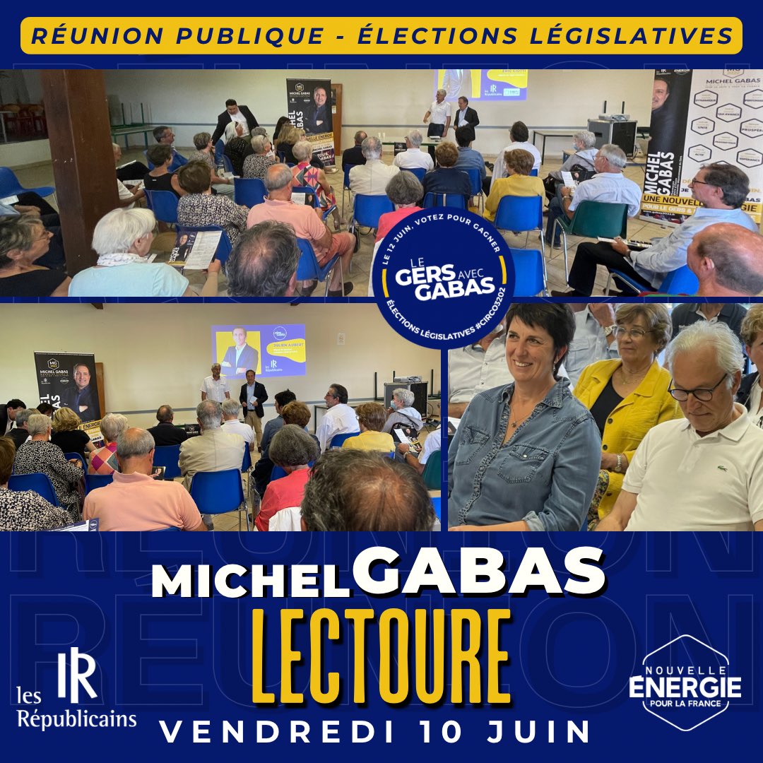 GersGabas's tweet photo. [Reunion Publique] Beaucoup de monde ce soir pour notre dernière réunion publique avant le 1er tour à LECTOURE. Je vous donne rendez-vous dimanche dans les urnes ! #le12juinvotezpourgagner #PourVousDefendre #gabas2022 #legislatives2022 #bonsens #circo3202 https://t.co/MUkO8FNaLo