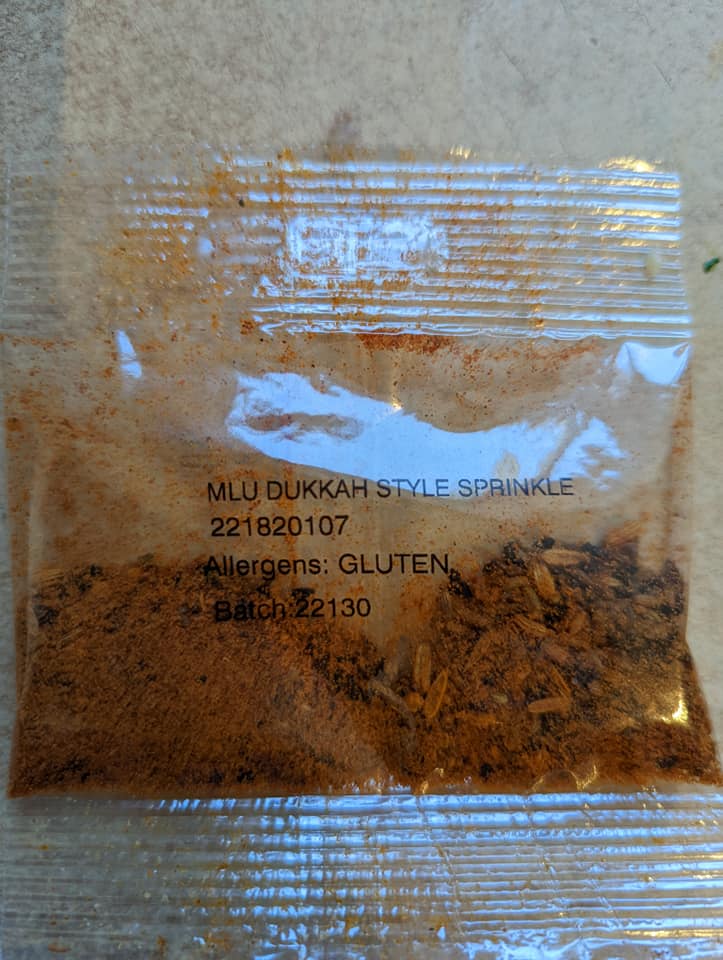beckyexcell's tweet photo. I've had a few messages today about this product at @asda which shows no allergens for gluten on the main packaging but then the sachet inside of 'dukkah style sprinkles' has a gluten allergen warning. I'm quite concerned about this.
@AsdaServiceTeam can this be looked into asap? https://t.co/Fy54ZxYg2c