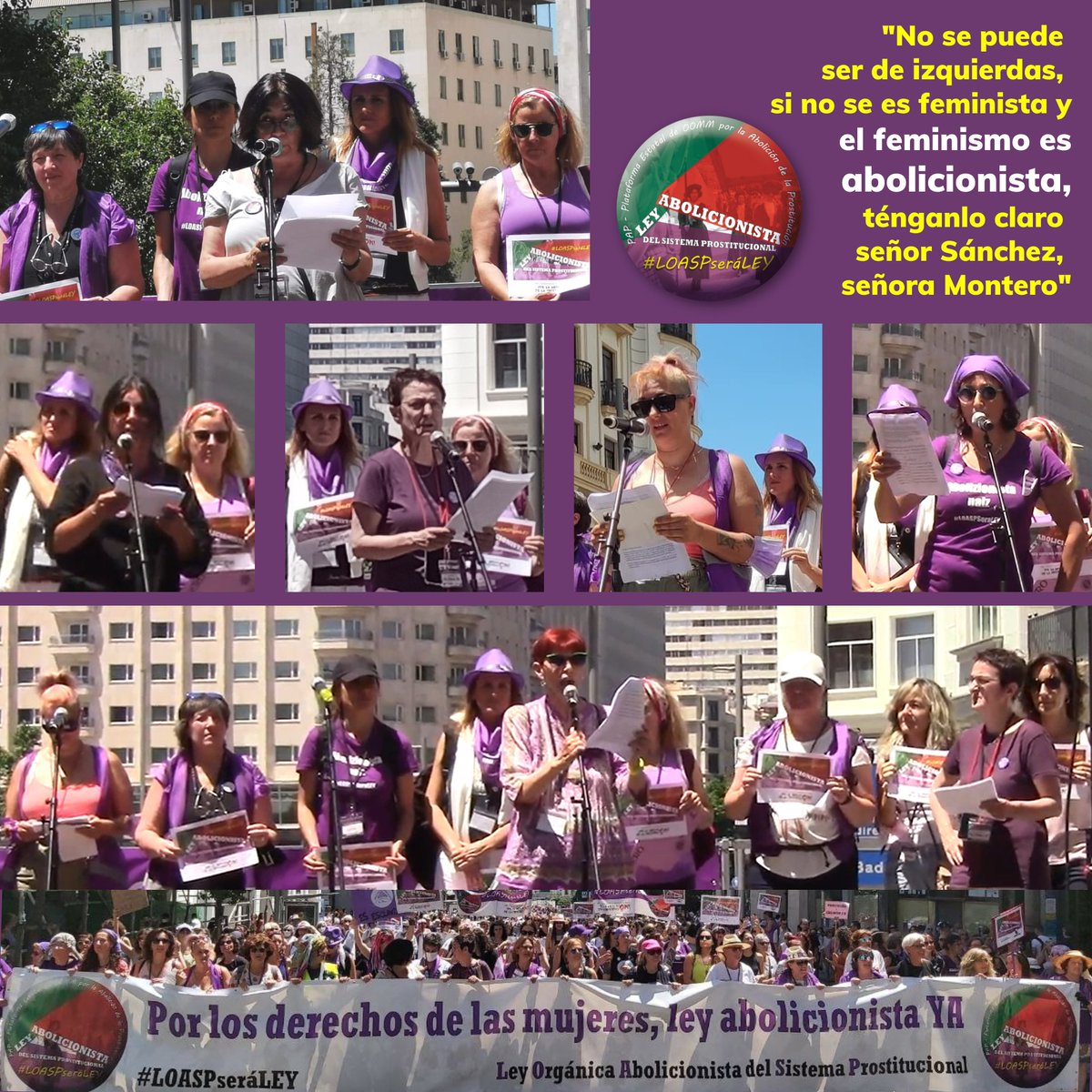 Abolicion_Prost's tweet photo. "No se puede ser de izquierdas, si no se es feminista y el feminismo es abolicionista, ténganlo claro señor Sánchez, señora Montero"
#LOASPseráLEY porque es poner a disposición de las ♀️ que son o han sido prostituidas, toda la maquinaria del estado a su favor #28mabolicionista https://t.co/QzPwElSHdO