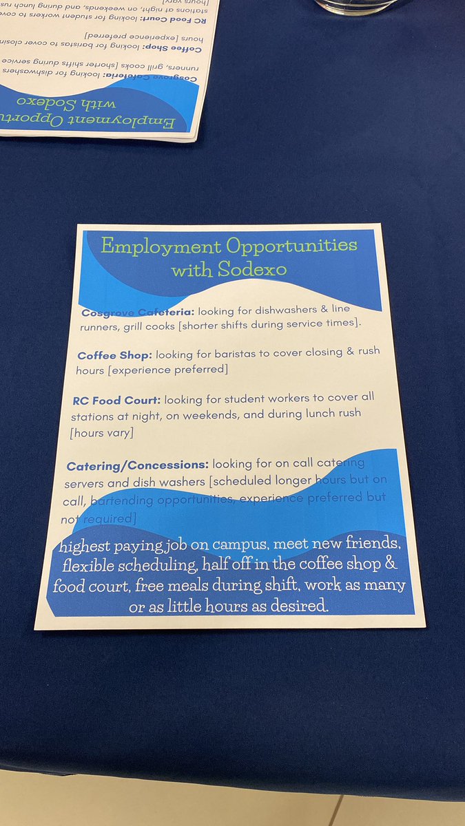Are you looking for a job on campus in the fall? Send us a message!!