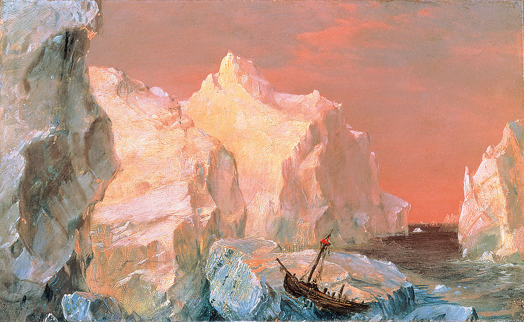 artistfechurch's tweet image. Icebergs and Wreck in Sunset, 1860 #church #romanticism wikiart.org/en/frederic-ed…