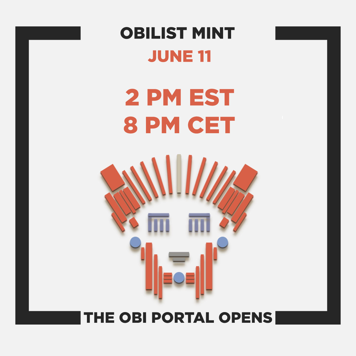 OcBlockInvaders's tweet photo. The ⭕BI portal is ready to open:

⭕️BI list MINT: June 11 - 2.00 PM EST | 8 PM CET
🔴Public MINT: June 12 - 3.00 PM EST | 9 PM CET

⭕️BI list can mint up to 4 NFTs in one transaction depending on allocation.
🔴Public MINT is limited to 1 per wallet.

🟡Gas-Optimized | Free-mint https://t.co/LRFu2vwR2A