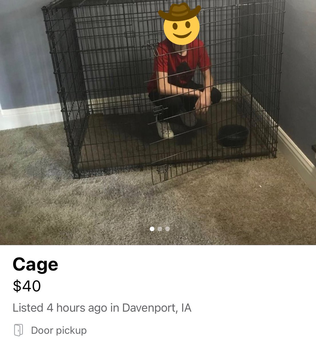 KeeghanEH's tweet photo. yo brandon, hop in the dog kennel so we don’t have to post measurements https://t.co/v6X0cBD2uW
