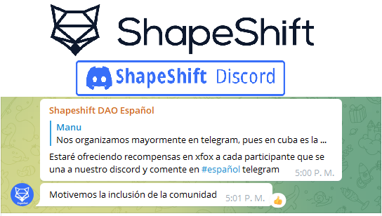 Daap_joc's tweet photo. Amigos les comento #ShapeShift estará recompensando a los "nuevos usuarios" con su token #xFOX, por unirse a su Discord, ir a # ES'español-telegram y comentar.

Redes Sociales:

Discord: https://t.co/P07SsLPamO

Website: https://t.co/xAVep5vUnS
Telegram: https://t.co/ATYcTw673q https://t.co/9mIko2mxfe