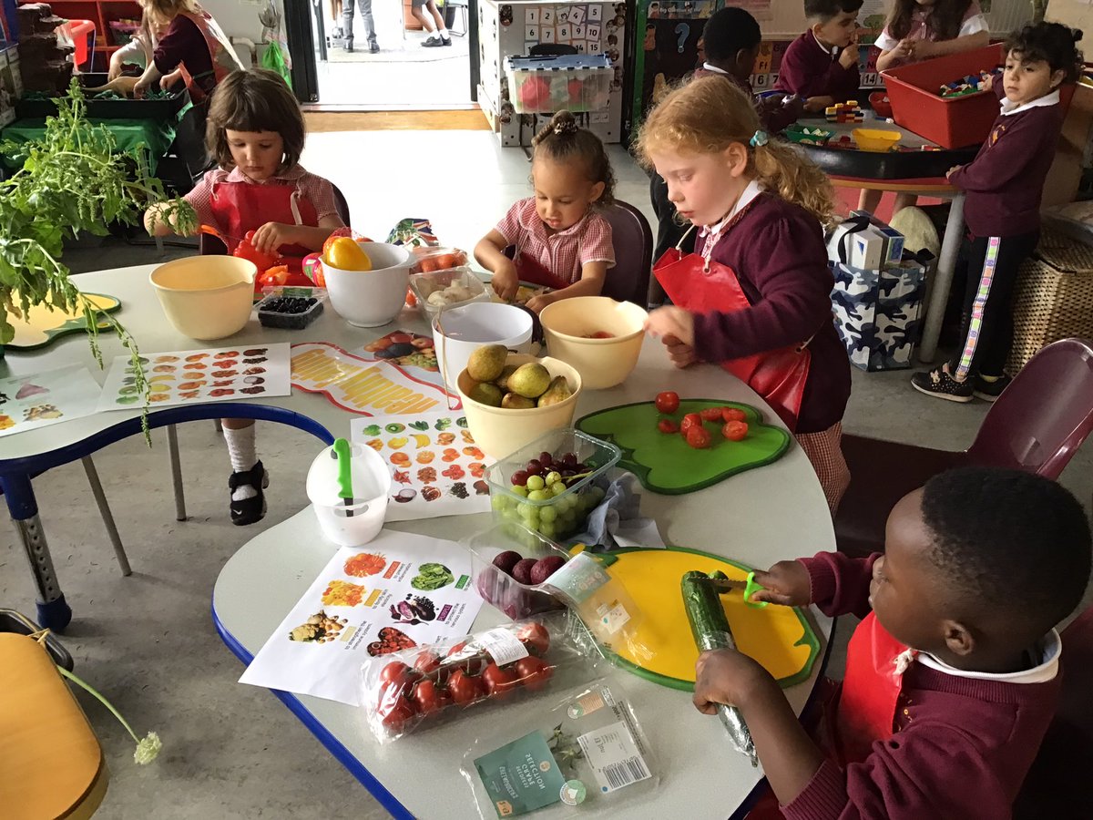 latanya_simms's tweet photo. Healthy living! #Artical24 Can you eat a rainbow? Well nursery excepted the challenge! Eating food we have grown &amp; harvested from our garden as well fruits and vegetables bought from the supermarket @HerbMorrPriSch @MsJGrieveHMPS @MissWardHMPS https://t.co/emQOC3lBgS