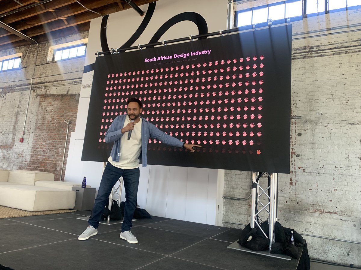 LolaOye's tweet photo. What the South African Design industry looked like as Dean was coming upโฆ.๐. Spot him in the corner. Hiring from the smallest talent pool on the continent. @BroadleySpoken #designconf22 https://t.co/0hjXdLCyfV