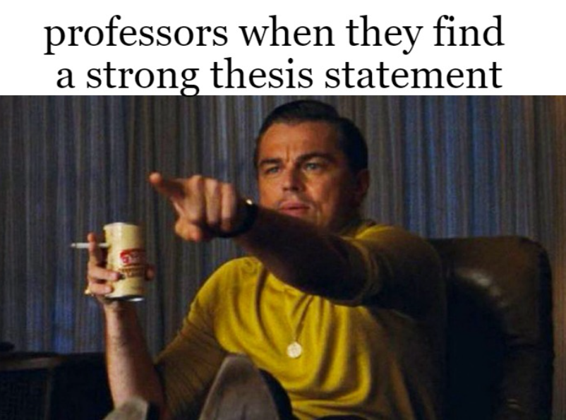WritingReynolds's tweet photo. I can't tell you the thrill I get when I scroll down to the last sentence of an introduction and it's an awesome thesis statement! #teachersbelike #professorlife #reynoldswritingstudio #createconsultcompose https://t.co/CZWtn3my2o