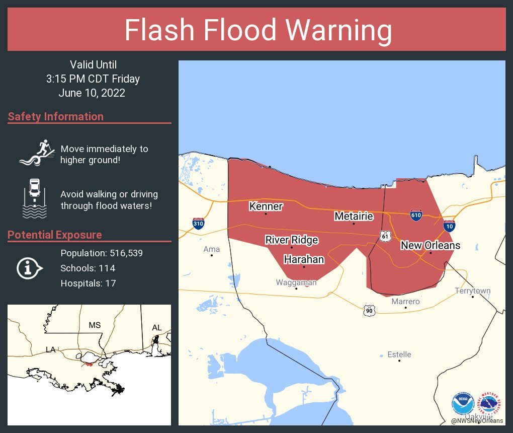 NWS New Orleans on Twitter "Flash Flood Warning continues for New