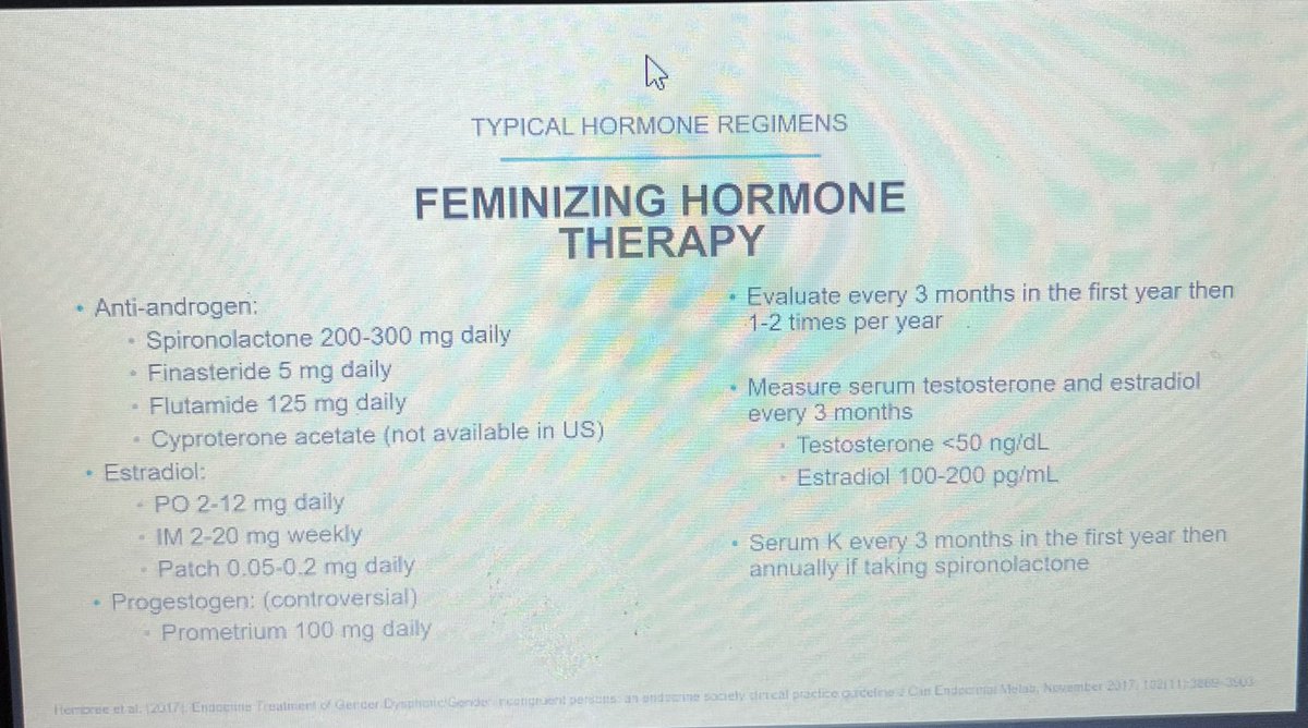AZJayDoc's tweet photo. Common GAHT. Screen all for intimate partner violence, discuss fertility goals before starting treatment, perform routine screening (cancer, cvd risks), and specific screenings (OSA, polycythemia, potassium if on spironolactone, BMD) @WHMayoClinic #transformWH2022 https://t.co/W3FzoUjBc2