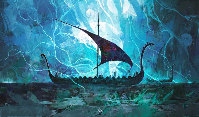 I will set „sail" for a canoe tour tomorrow. So some viking ship #speedpaintings to get into the mood! :)  Have a great start into the weekend!

#art #painting #illustration #digitalart #fantasyart #repost 