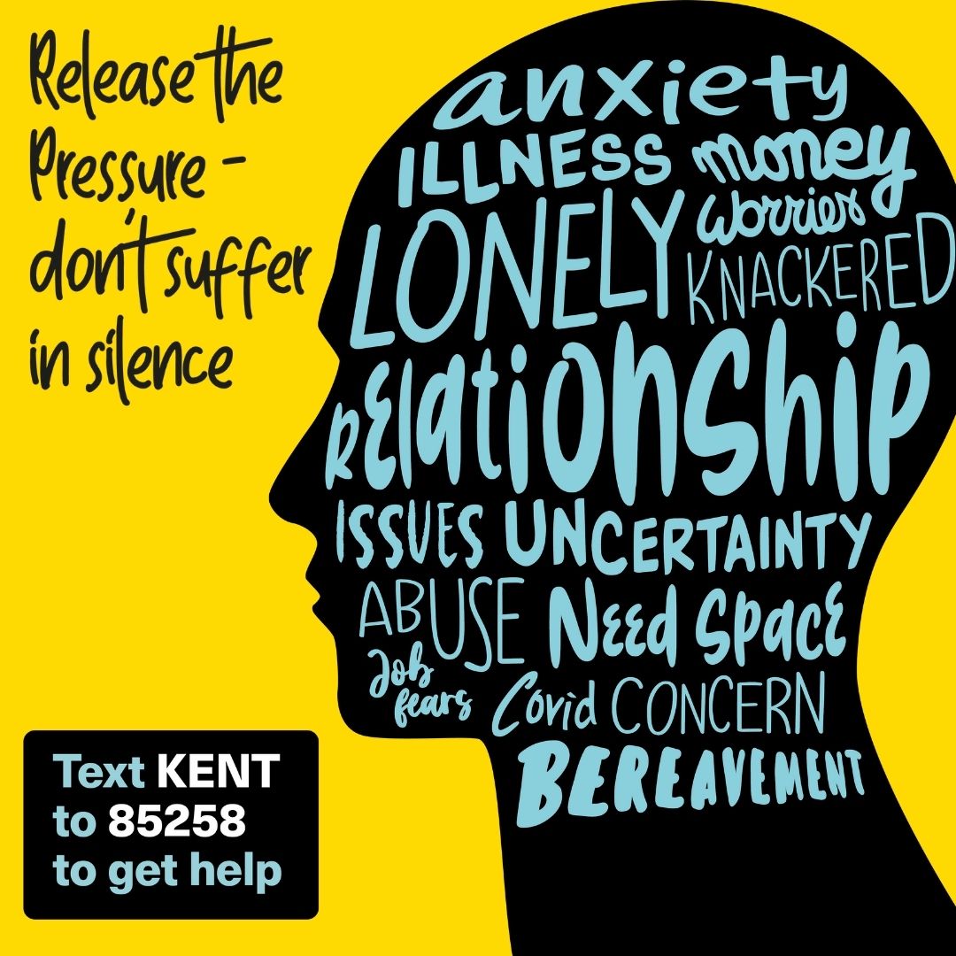 Kent_cc's tweet photo. Life can get really tough sometimes but don’t suffer in silence,  text the word 'Kent' to 85258 or call 0800 107 0160 for free confidential support.

https://t.co/ICq49J4aHd
#ReleasethePressure #MentalHealth https://t.co/pj2GFJYyIp