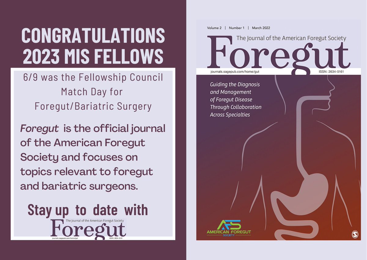 foregut_journal's tweet photo. Congratulations to all the rising surgery chiefs who matched yesterday in MIS Foregut/Bariatric surgery!

@foregut_journal is a great way to stay up to date on the latest research in foregut.

https://t.co/0riSgzB05t

@FellowshpCouncl @SAGES_Updates @ForegutSociety  #GITwitter https://t.co/VLNp3lrVVX