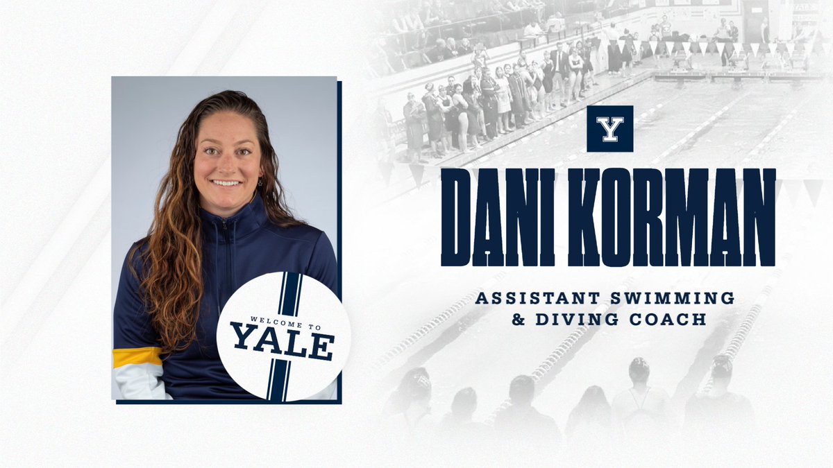 YaleSwimDive's tweet photo. Thrilled to welcome Dani back to our family.

Korman Named Assistant Swimming &amp; Diving Coach

READ ➡️ https://t.co/6wTTQzHBa8

#ThisIsYale https://t.co/lQRKi3Gzjl