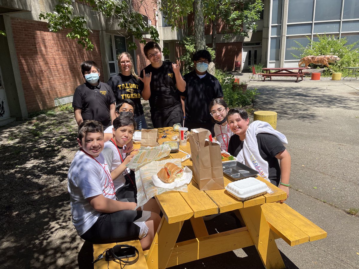 Talbot Middle School (@frps_talbot) on Twitter photo T4 Talbot Tiger 🐅 Tech Team <a href="/tech_talbot/">TalbotTigerTech</a> enjoying lunch after working hard during a week of <a href="/dpvils/">Verizon Innovative Learning Schools</a> device rollback T4 Talbot Tiger 🐅 Tech Team <a href="/tech_talbot/">TalbotTigerTech</a> enjoying lunch after working hard during a week of <a href="/dpvils/">Verizon Innovative Learning Schools</a> device rollback