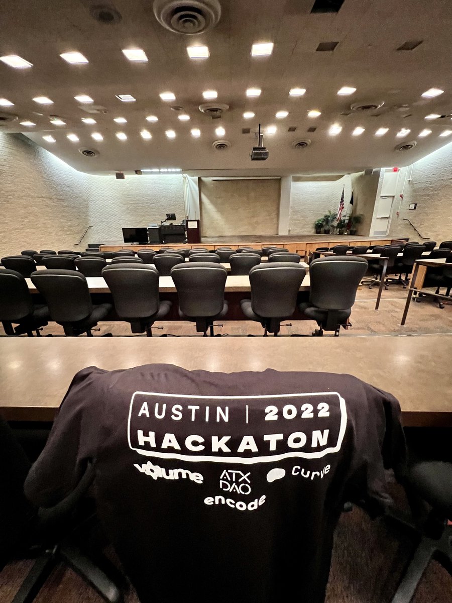 The stage is all set! 🔥

<a href="/ATXDAO/">ATX DAO</a> x <a href="/encodeclub/">Encode Club</a> Hackathon, <a href="/UTAustin/">UT Austin</a>

<a href="/volumefi/">VolumeFi Software</a> <a href="/CurveFinance/">Curve Finance</a> <a href="/vyperapp/">VYPER</a>