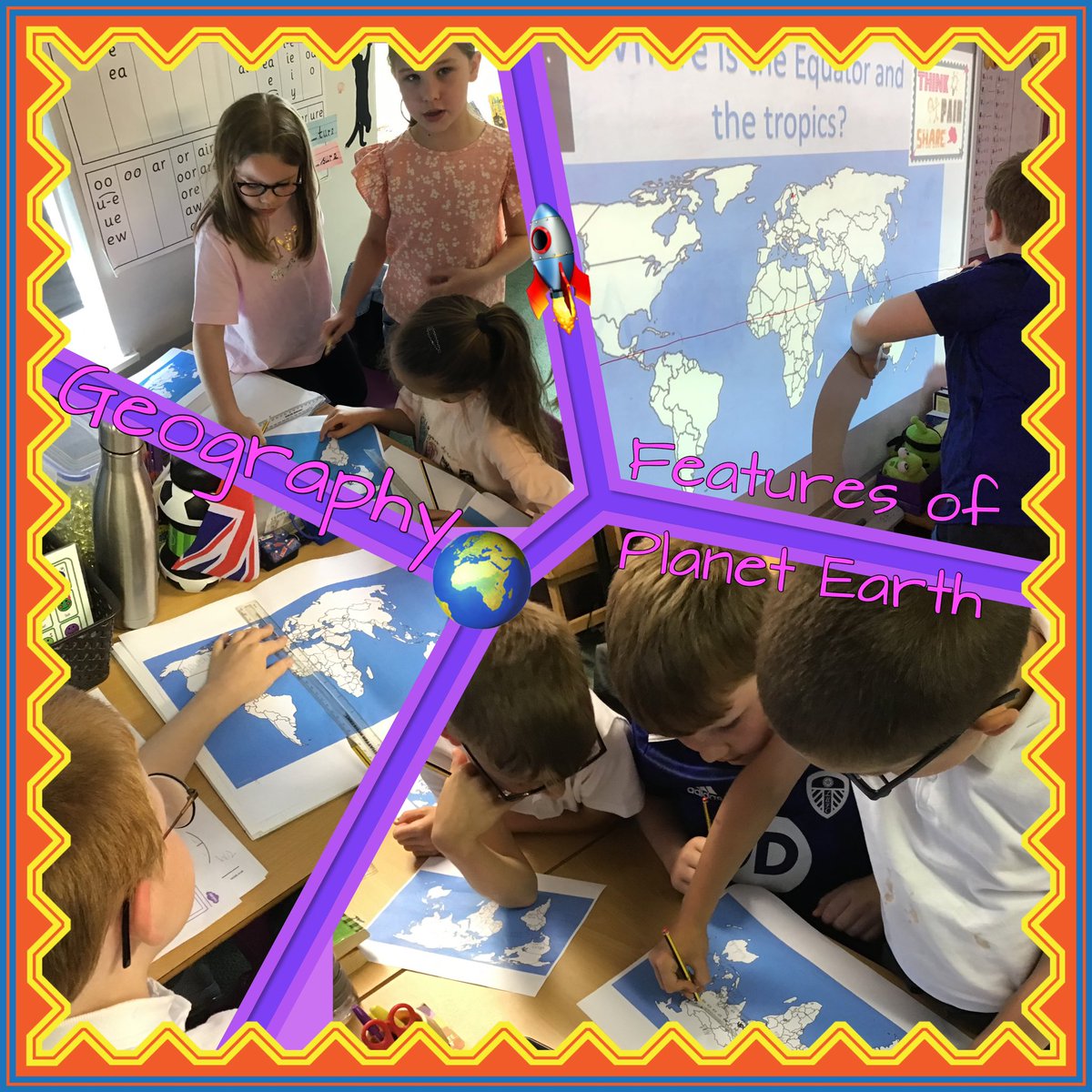 K9_is_my_puppy's tweet photo. We have launched our new topic ‘To Infinity and Beyond!’ This afternoon by finding out about the features of planet Earth 🌍.
Some fantastic teamwork on show as we shared our geography knowledge.
#MDGeography https://t.co/kepigLAagQ