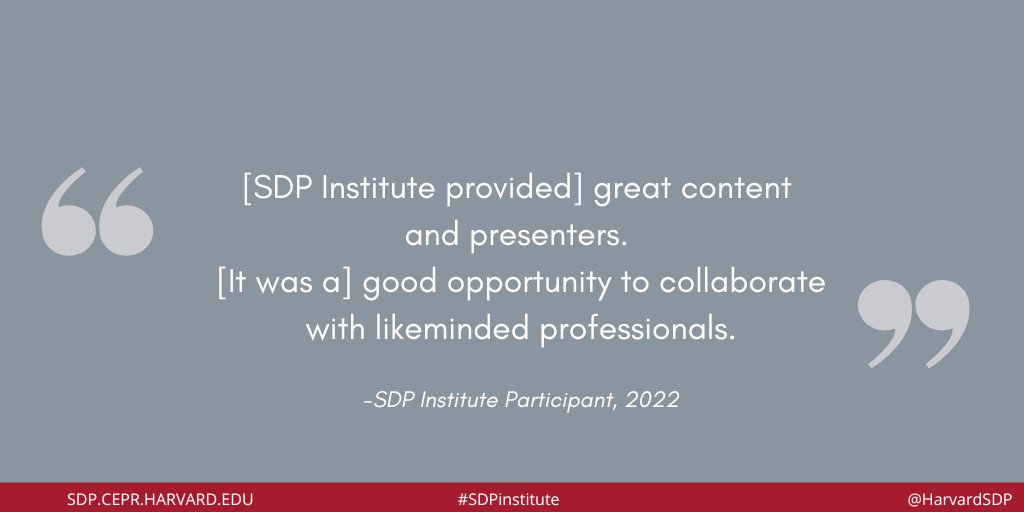 HarvardSDP's tweet photo. Next week we begin our third and final virtual #SDPinstitute of 2022, bringing together education data leaders from across the country to learn and problem solve together.
Stay tuned for updates about our plans for our 2023 SDP Institute for Leadership in Analytics offerings! https://t.co/jR9KyDSdjG