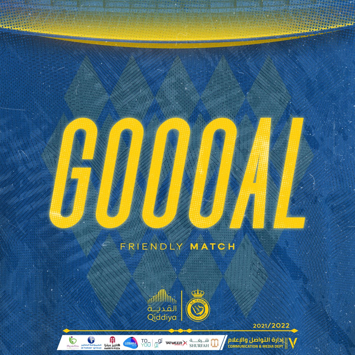 AlNassrFC's tweet photo. ⚽ | محمد ال فتيل ينجح بتسجيل ثاني أهداف #العالمي 
80’|⏱️
#النصر_الباطن الودية https://t.co/NwdGrnwOOk