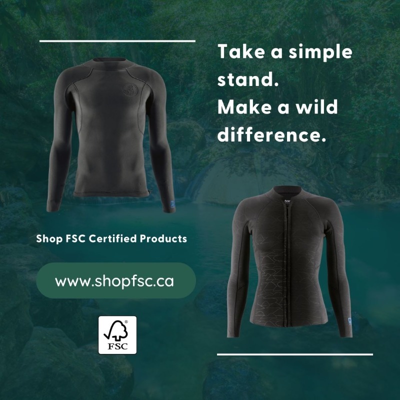 FSC_Canada's tweet photo. Are you ready for summer? 😎 Take the plunge with these stretchy, neoprene-free wetsuit vests made of FSC-certified natural rubber by @patagonia
.
.
#shopfsc #fsc #fsccanada