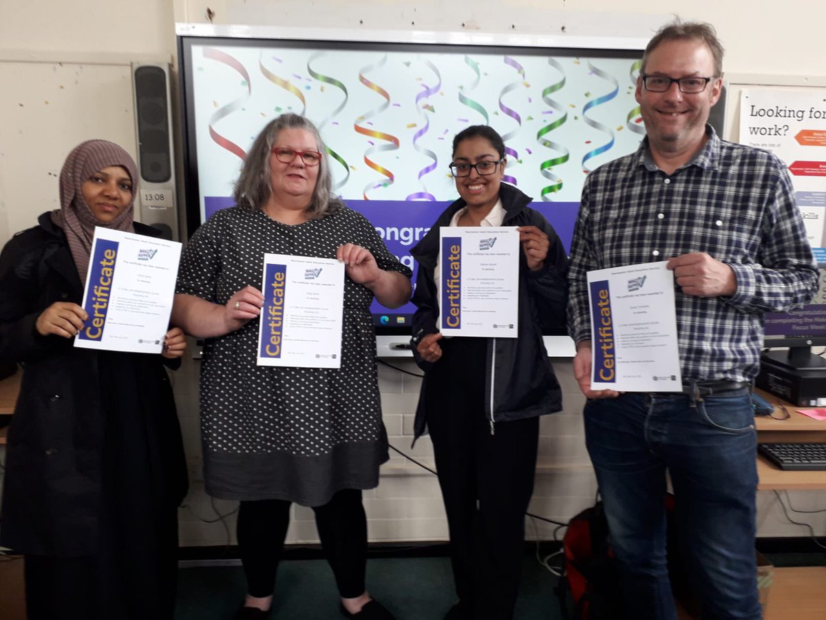 Brilliant end to our <a href="/ManAdultEd/">Manchester Adult Ed.</a> #MakeItHappen employability and confidence building course. Here are some learners who took part in mock interviews with employers today. Thanks to <a href="/EQUANS_UK/">Equans UK & Ireland</a> @Lendleaseuk <a href="/TheChristieNHS/">The Christie NHS</a> <a href="/adeptcorporate/">Adept Corporate Services</a>