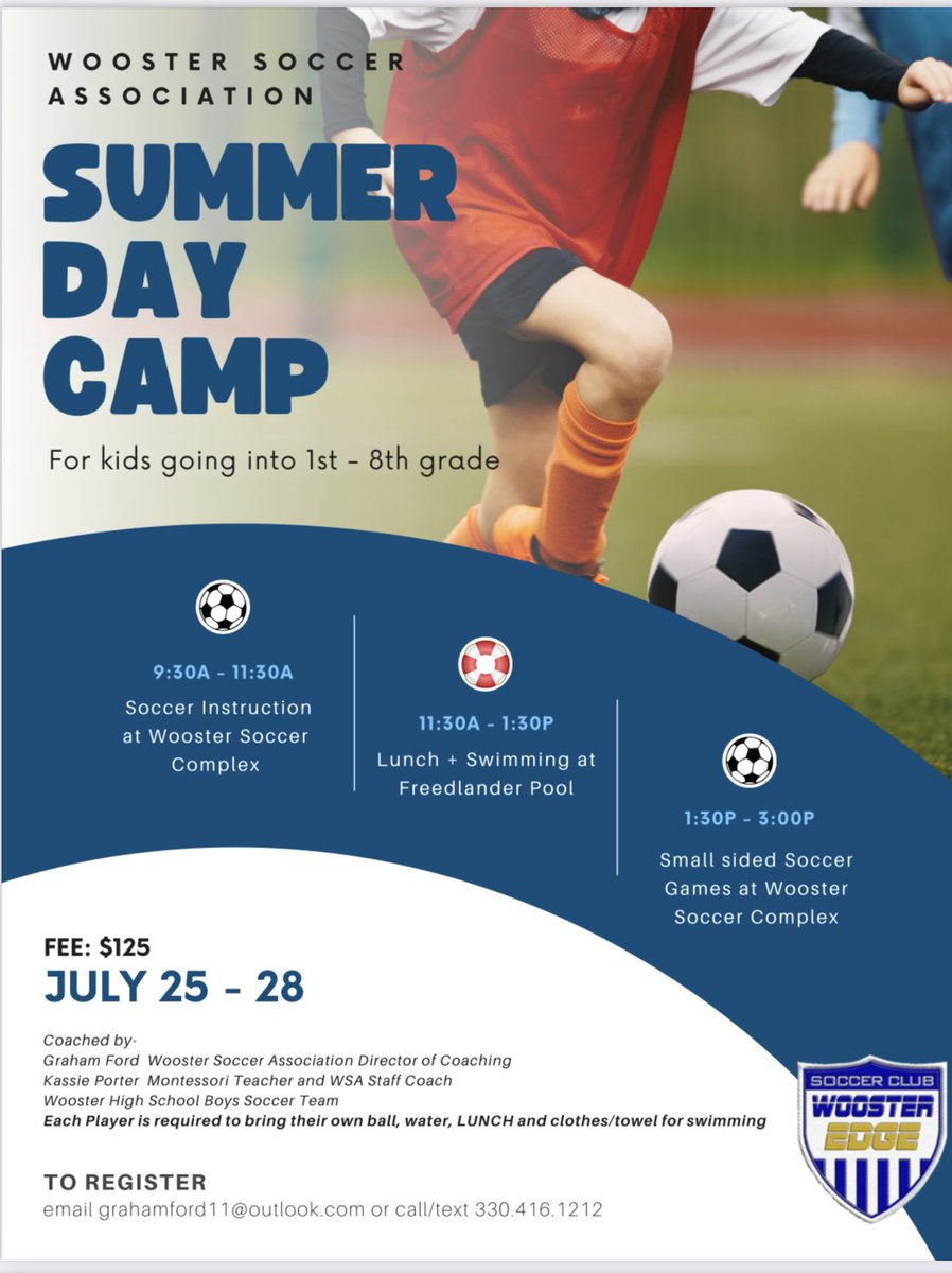 WoosterEdge's tweet photo. Summer Camp Information is here! See the webpage for more information and registration information.

https://t.co/Ibl3GGbHaq https://t.co/YLF0JyLkJt