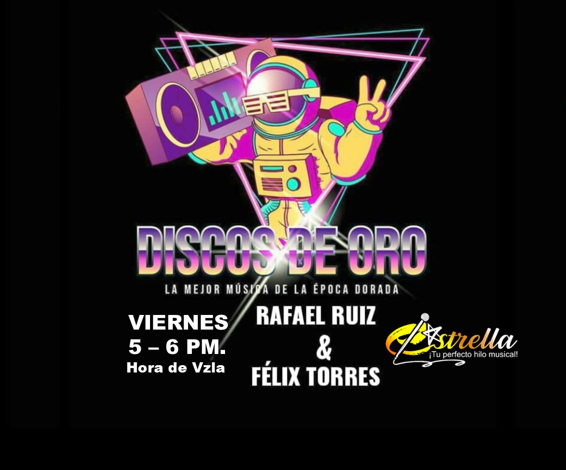 TuMundoEstrella's tweet photo. Hoy 2do Aniversario de
⭐️ https://t.co/xhb9whJaAe  ⭐️
2 Grandes Estrenos 
DISCOS DE ORO “Una Vuelta al Pasado”
 con los DJ’s  Rafael Ruiz y Felix Torres
(5:00 pm. / 17:00 🇻🇪) y La Nueva Temporada de
DISCO BAR con José Isea y Jairo Suárez
(6:00pm/ 18:00 horas) Imperdibles ! 🍷🍹📀 https://t.co/UrW97d1N2w