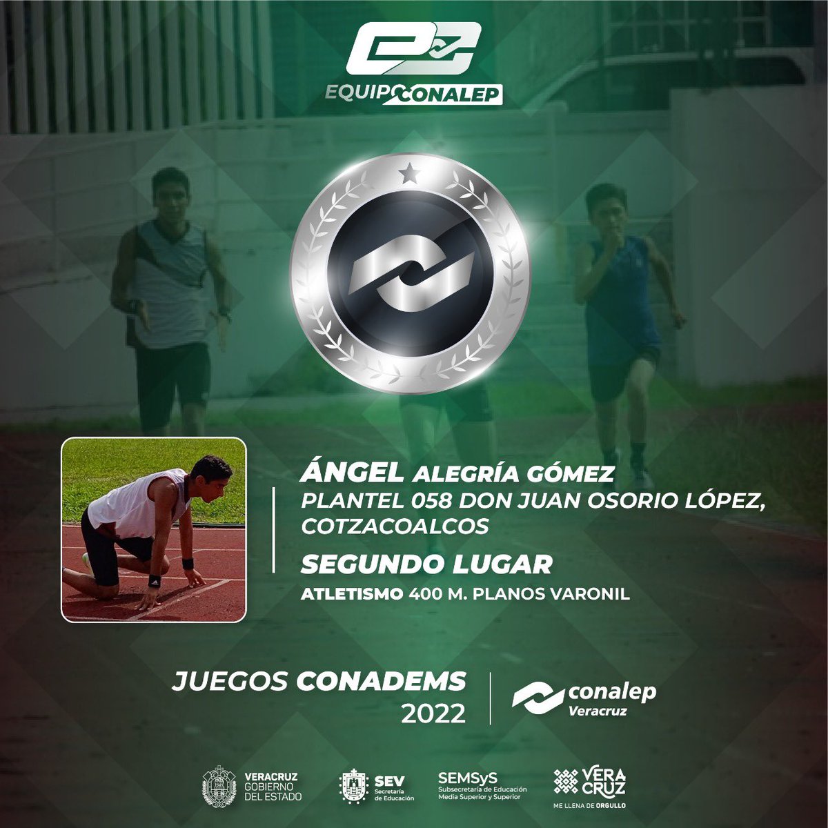 ConalepVeracruz's tweet photo. Es motivo de gran Orgullo compartir los triunfos de nuestros ganadores #CONADEMS.
Felicidades a los equipos que ganaron el segundo lugar 🥈 a nivel estatal en las disciplinas de Fútbol siete femenil, Fútbol asociación varonil, Fútbol siete varonil, Baloncesto 5x5 varonil. https://t.co/CApsbttvz5