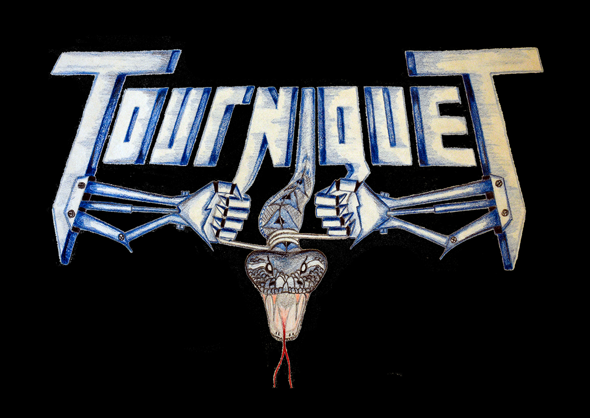 The ORIGINAL "old school" logo - BEFORE the Stop the Bleeding album cover art was created. The logo that started it all. You can now get it on a T shirt, etc. 
Get yours here: tourniquetband.myspreadshop.com/1989+old+schoo…