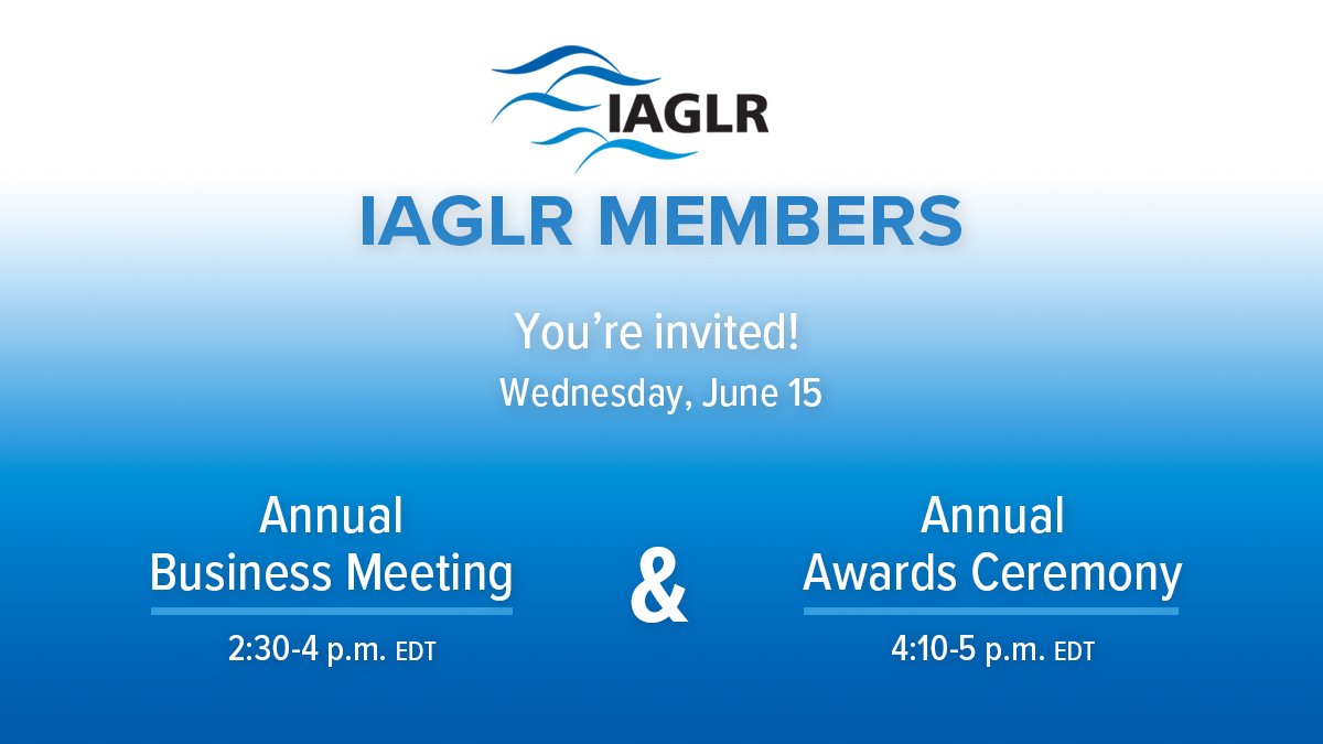 #IAGLR members, please check your inboxes (or spam folders) for your invitation &amp; Zoom info for Annual Biz Meeting &amp; Awards Ceremony! @Fishmatician sent Thursday afternoon. We hope to see you all there! #GreatLakes community gathering to celebrate :)