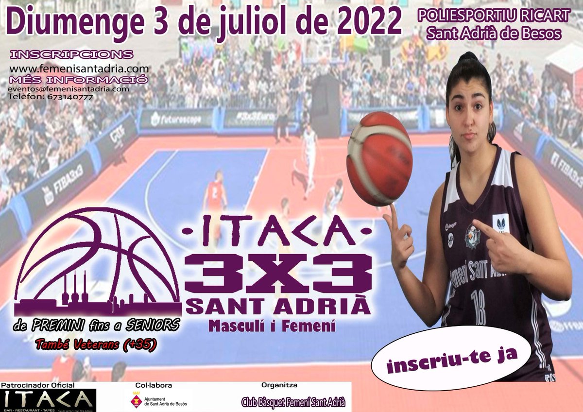 FemSantAdria's tweet photo. 🏀 𝐈́𝐓𝐀𝐂𝐀 3𝐱3 𝐅𝐄𝐌𝐄𝐍𝐈́ 𝐒𝐀𝐍𝐓 𝐀𝐃𝐑𝐈𝐀̀ 🏀

💥 Pares i mares que voleu demostrar que encara sabeu jugar...fills i filles que voleu demostrar que sou millors que els papis? 

🤦🏻‍♀️I si et regalen una samarreta que mola molt? I això on és?... https://t.co/UlAopdw761
