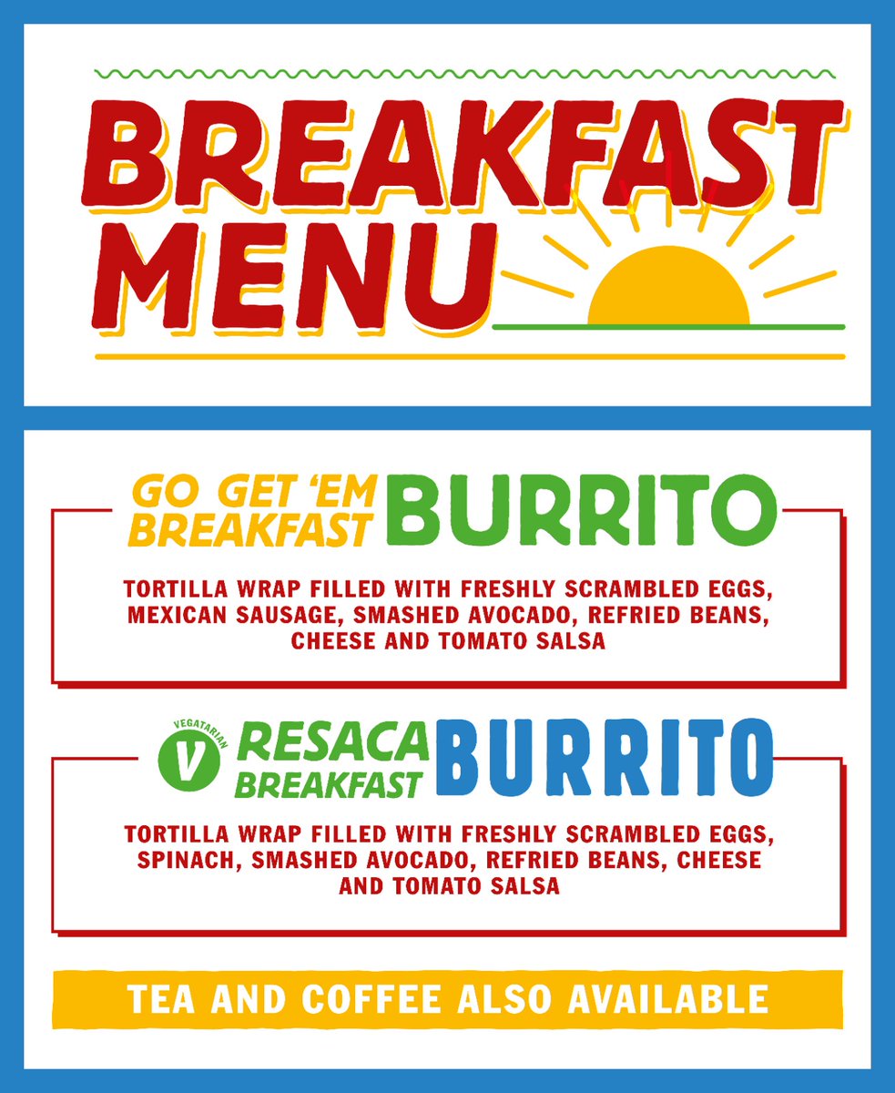 fajitastall's tweet photo. We can't wait until we open at 9 on the first Wednesday in a few years!

Breakfast available daily 9-11 before the main Mexican event.

#glastofest #supportlocal #Glastonbury2022 #burrito #torrfc https://t.co/iymJzxgR5K