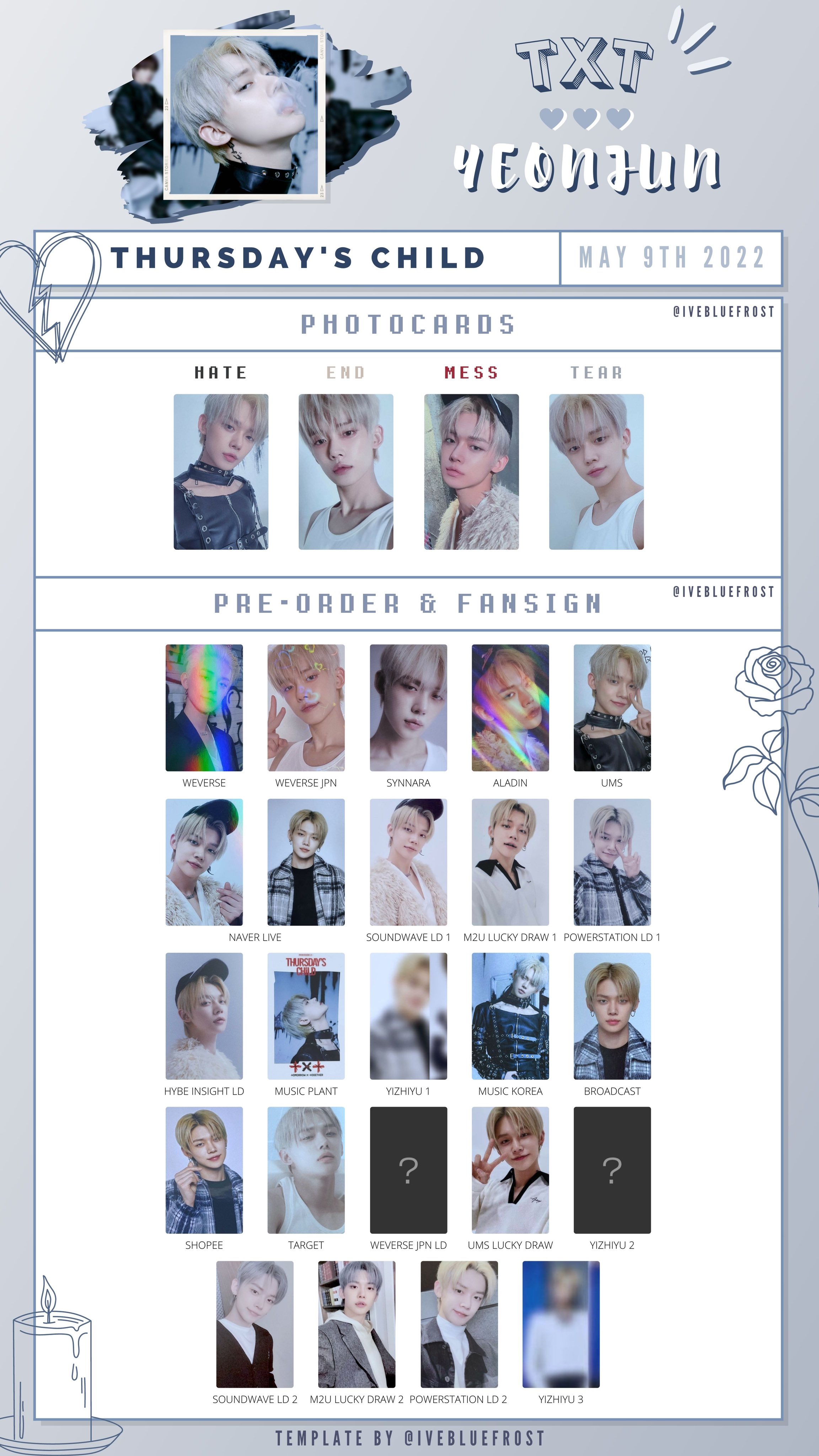 Thursday's child Weverse TXT トレカ