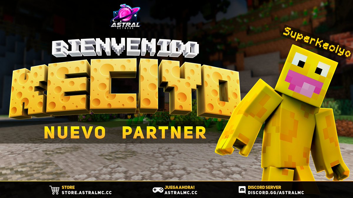 Demos la bienvenida a <a href="/Keciyo_/">ⓚ</a> a nuestro Equipo de Partners, estará subiendo contenido en nuestra modalidades.
 
✦1x Lunar Cloak o de Badlion
✦3x Astral Rank Permanentes

¡Síguenos, Retweet y dale me gusta para participar!