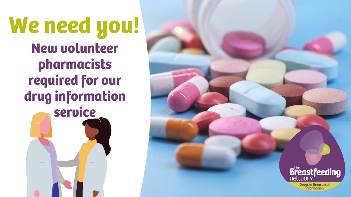 Are you a UK-registered pharmacist, or do you know someone who is?
We're looking for volunteer pharmacists to assist with enquiries for our Drugs in Breastmilk information service. To express your interest in joining the team, please complete the form: bit.ly/3zuY233
