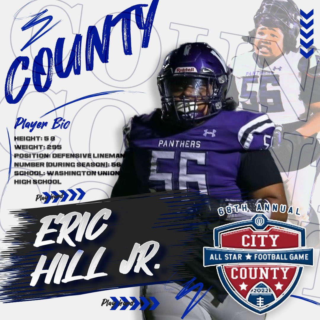 Congratulations Eric Hill Jr.  from Washington Union High School for being selected to the COUNTY team for 68th Annual City / County All-Star game on June 17th, 2022! 

#CityCountyAllStars | #CityCountyAllStarGame