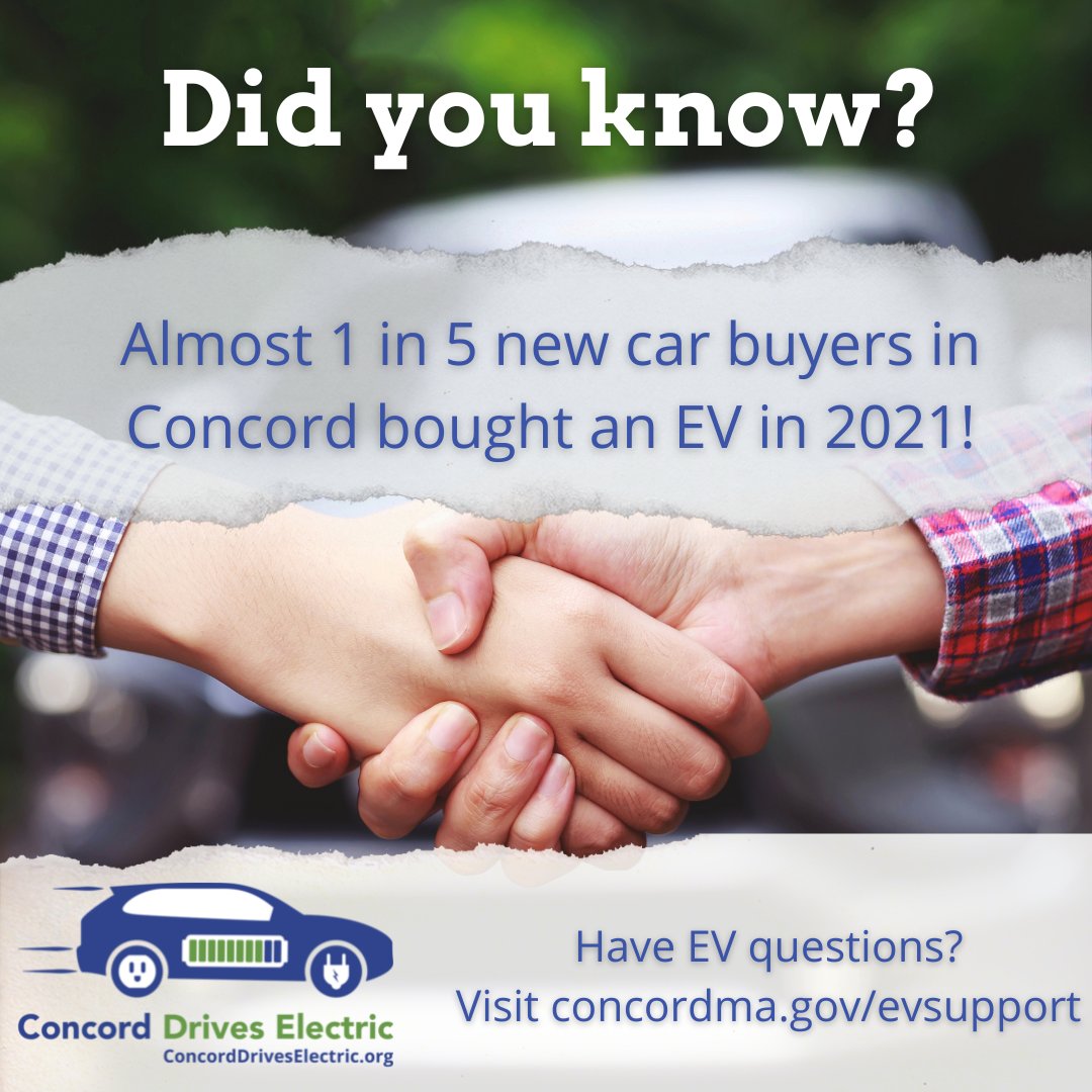 Have you spotted more electric vehicles around town? Want to join your neighbors? We've got rebates and support staff to help you make the switch! concorddriveselectric.org