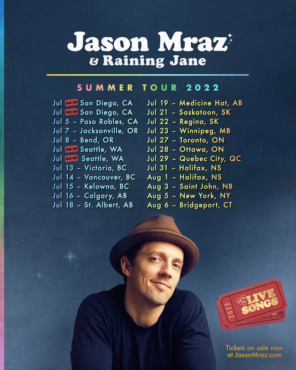 On tour this summer with <a href="/RainingJane/">Raining Jane</a>, sharing songs throughout my catalog as well as new songs from my upcoming album! Tickets on sale now at lalalalivesongs2022.tix.to/Tour
#lalalalivesongs

(Artwork by <a href="/ryandilmore/">Ryan Dilmore</a>)