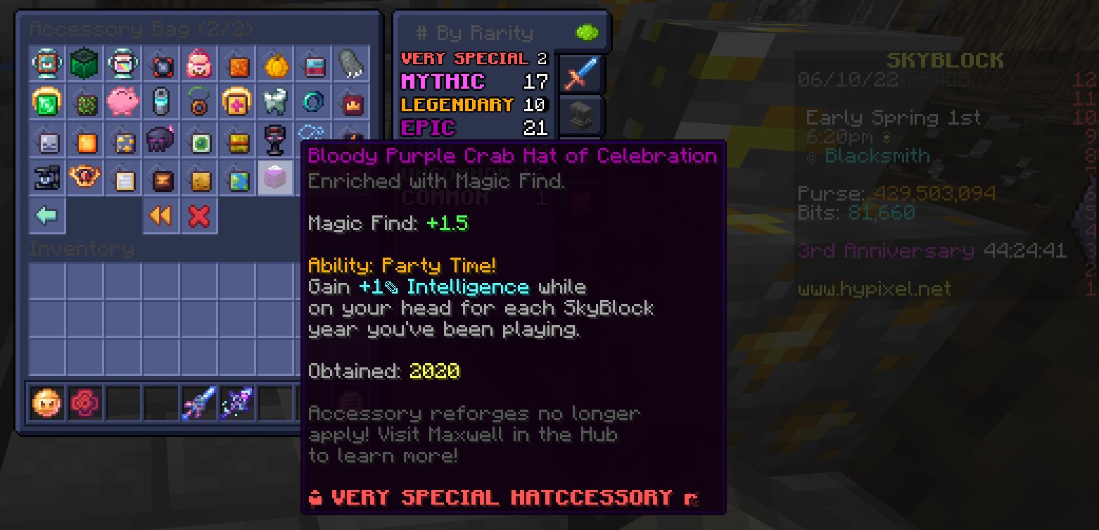 Hypixel SkyBlock News on Twitter "The Intelligence stat on Crab Hats