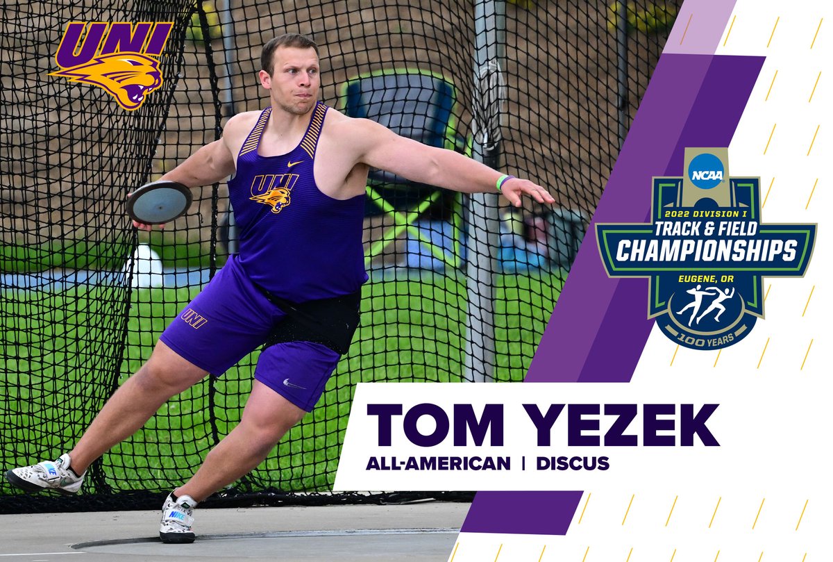 UNI T&F/XC (@unitrackfieldxc) on Twitter photo UNI goes 2-for-2 with Panthers earning All-America honors at #NCAATF! <a href="/ThomasYezek/">Thomas Yezek</a> finishes 14th for Second Team AA honors with a throw of 56.82 meters (186-5)!
He leaves #EverLoyal with the third best throw in program history! UNI goes 2-for-2 with Panthers earning All-America honors at #NCAATF! <a href="/ThomasYezek/">Thomas Yezek</a> finishes 14th for Second Team AA honors with a throw of 56.82 meters (186-5)!
He leaves #EverLoyal with the third best throw in program history!