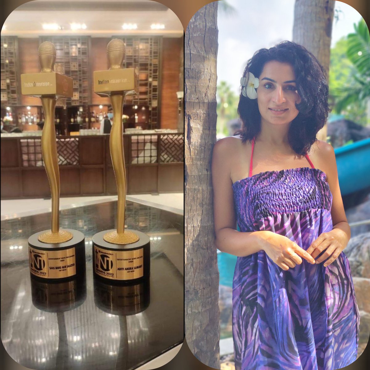 Waking up to these two beauties ....
#saasbahuaursaazish best #Entertainment program Hindi and best entertainment #anchor Hindi at the #NTAwards 2022. 
Congratulations @beingvkb @pandyas0599 @Sushilaupadhyay @RajtheDixit @KalimSalmani1 @SBSABPNews @ABPNews